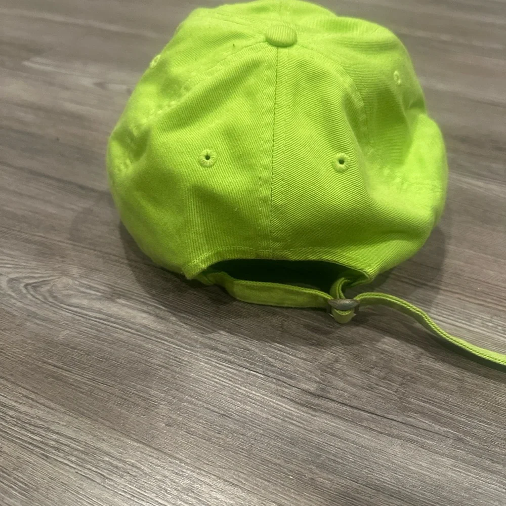 Neon Green Party Cap with Embroidered Design
